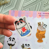 香港原創- 可愛熊貓和紙貼紙 【甜品篇】