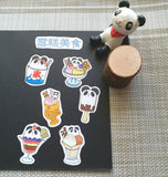 香港原創- 可愛熊貓原創貼紙包- 【雪糕美食】